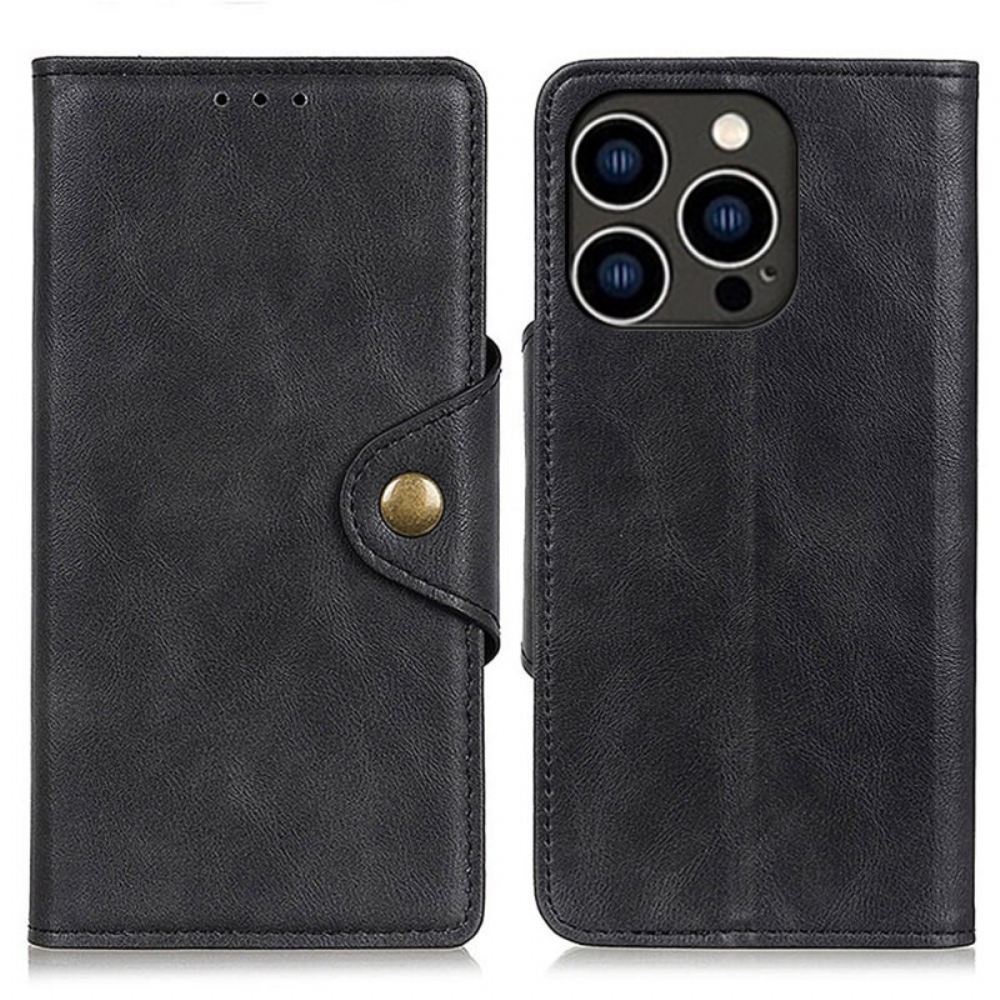Flipové Pouzdro Na iPhone 14 Pro Magnetická Spona Na Knoflík