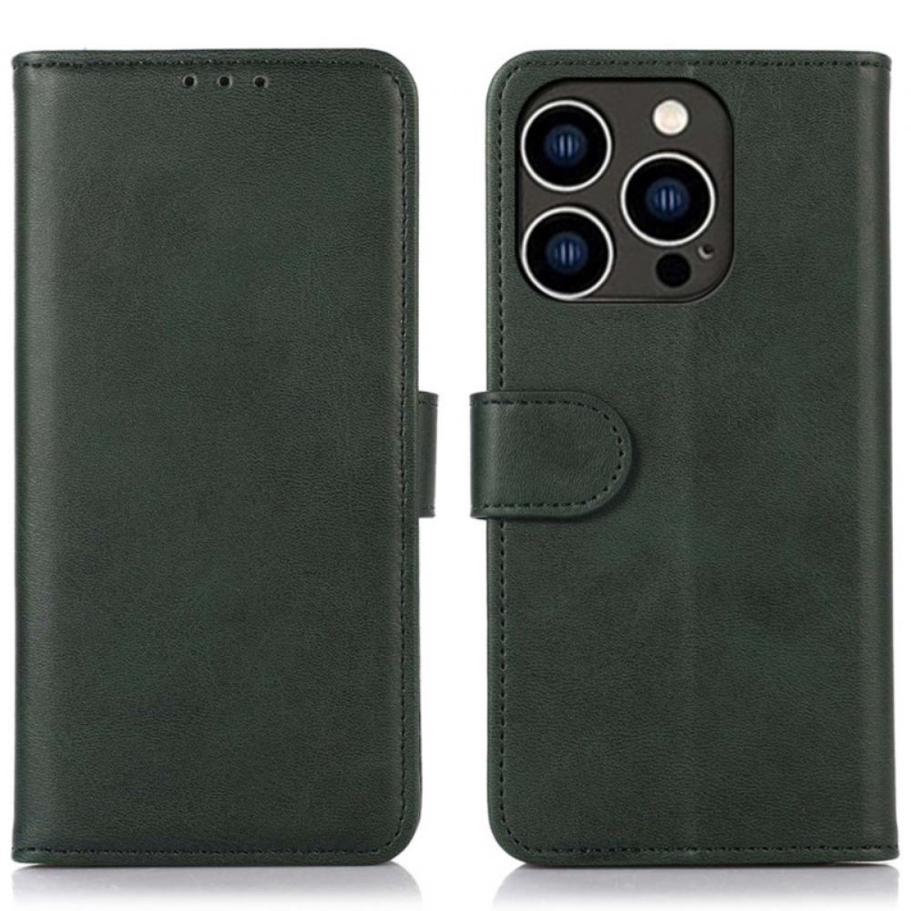 Flipové Pouzdro Na iPhone 14 Pro Matná Umělá Kůže