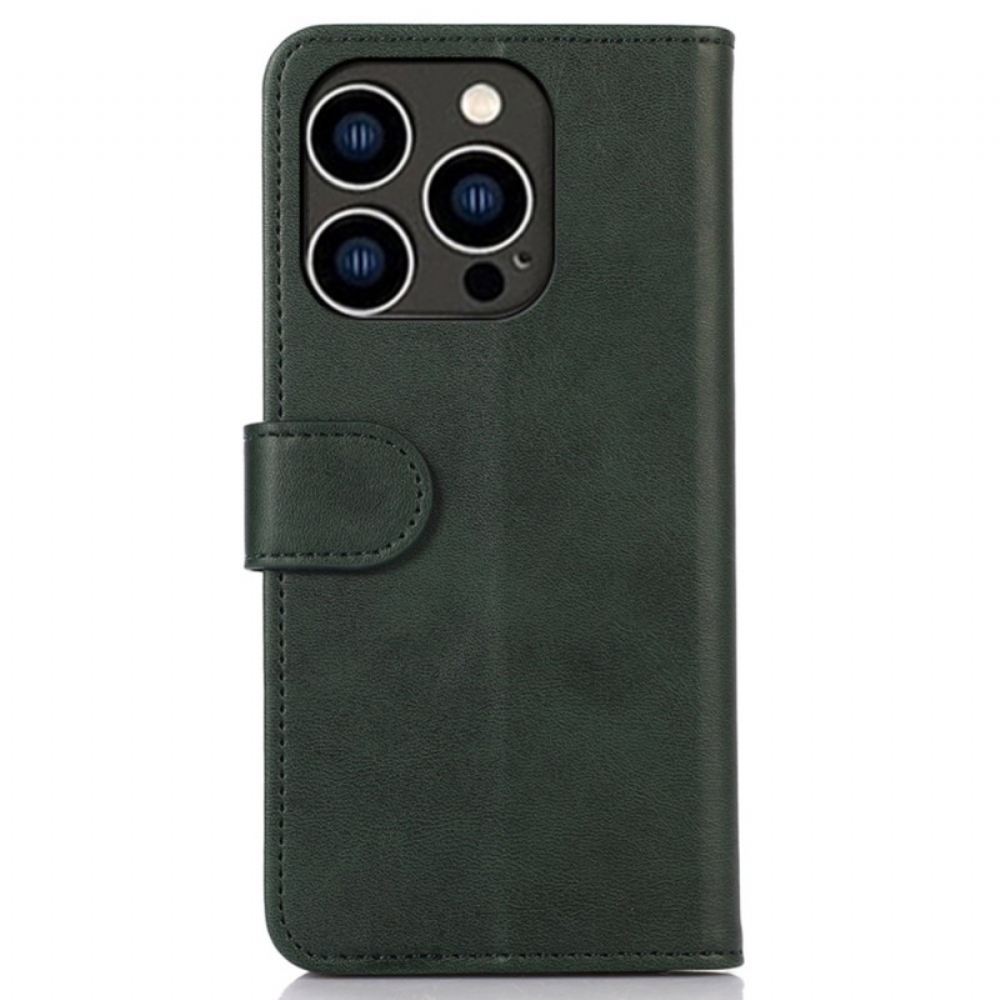 Flipové Pouzdro Na iPhone 14 Pro Matná Umělá Kůže