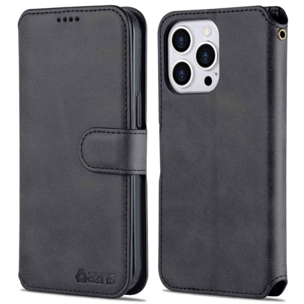 Kožené Pouzdro Na iPhone 14 Pro Azns Umělá Kůže