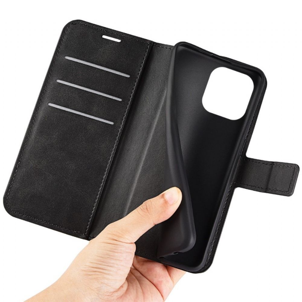 Kožené Pouzdro Na iPhone 14 Pro Jemné Švy