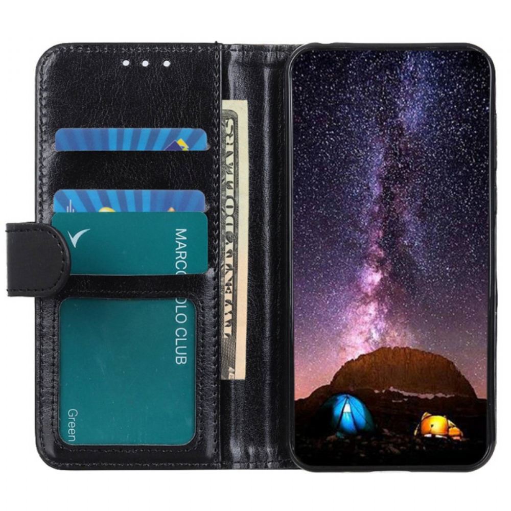 Kožené Pouzdro Na iPhone 14 Pro Umělá Lakovaná Kůže
