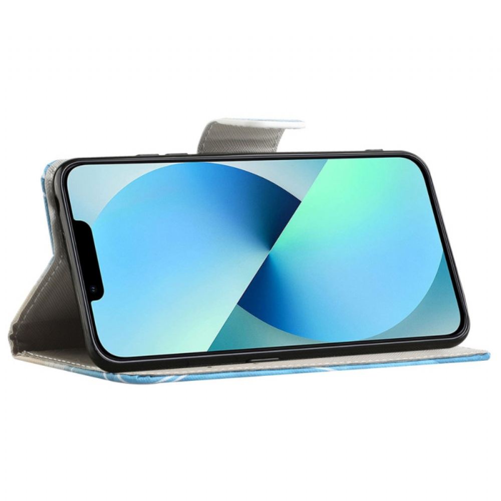 Kožené Pouzdro Na iPhone 14 Pro Vojenská Kamufláž