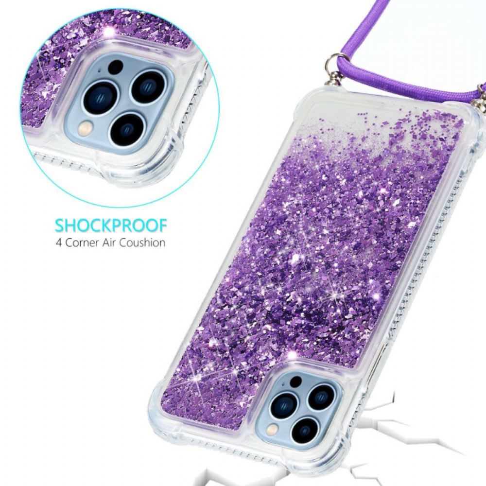 Kryt Na iPhone 14 Pro Na Lana Stahovací Flitrový Design