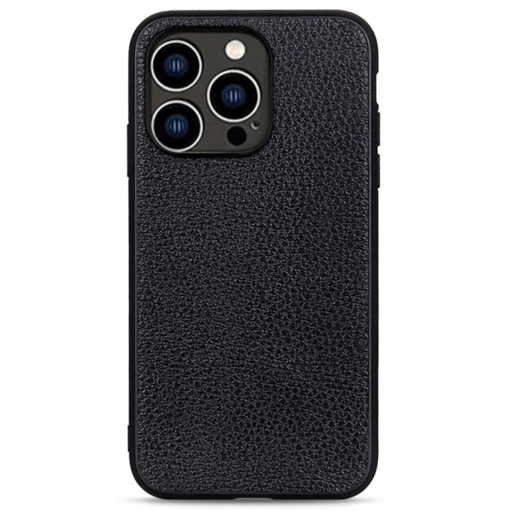 Kryty Na Mobil Na iPhone 14 Pro Pravá Kůže Litchi