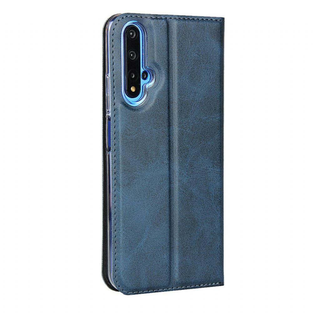 Kryty Na Mobil Na Huawei Nova 5T / Honor 20 Flipové Pouzdro Umělá Kůže S Řemínkem