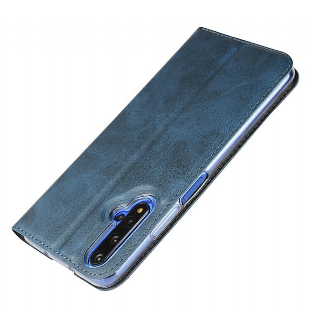 Kryty Na Mobil Na Huawei Nova 5T / Honor 20 Flipové Pouzdro Umělá Kůže S Řemínkem