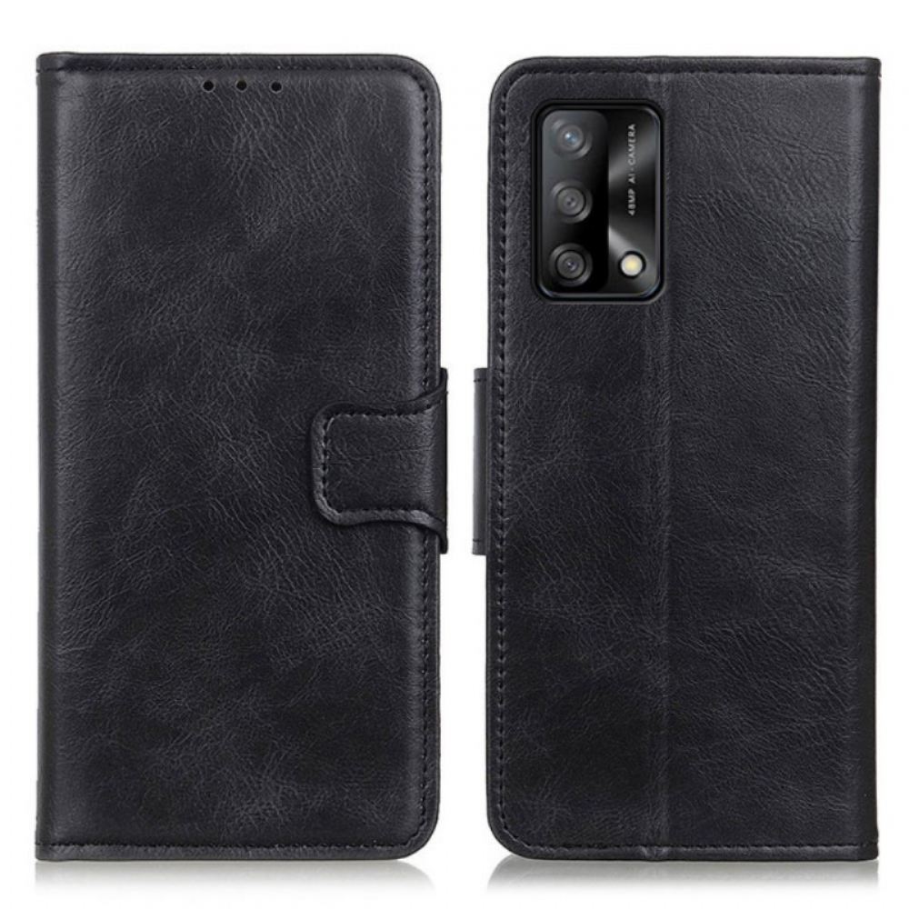 Kožené Pouzdro Na Oppo A74 4G Oboustranná Spona S Koženým Efektem