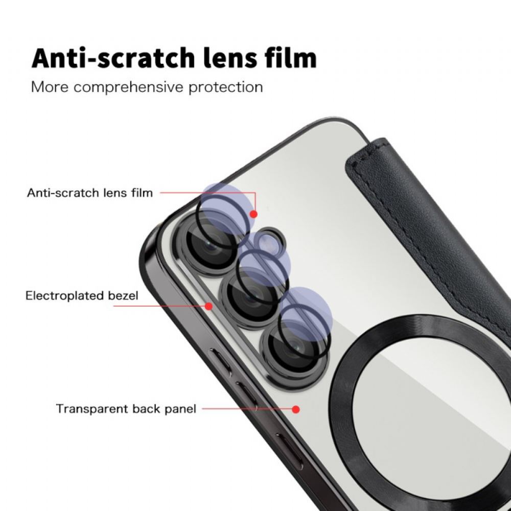 Kožené Pouzdro Folio Na Samsung Galaxy S25 5g Kožený Efekt Kompatibilní S Magsafe A Rfid Blokováním