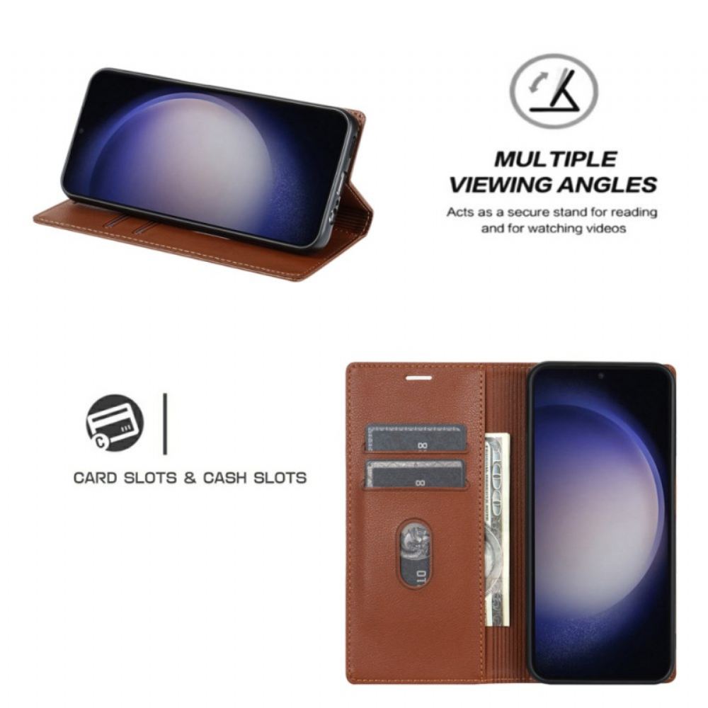 Kožené Pouzdro Folio Samsung Galaxy S25 5g Magnetické Zapínání