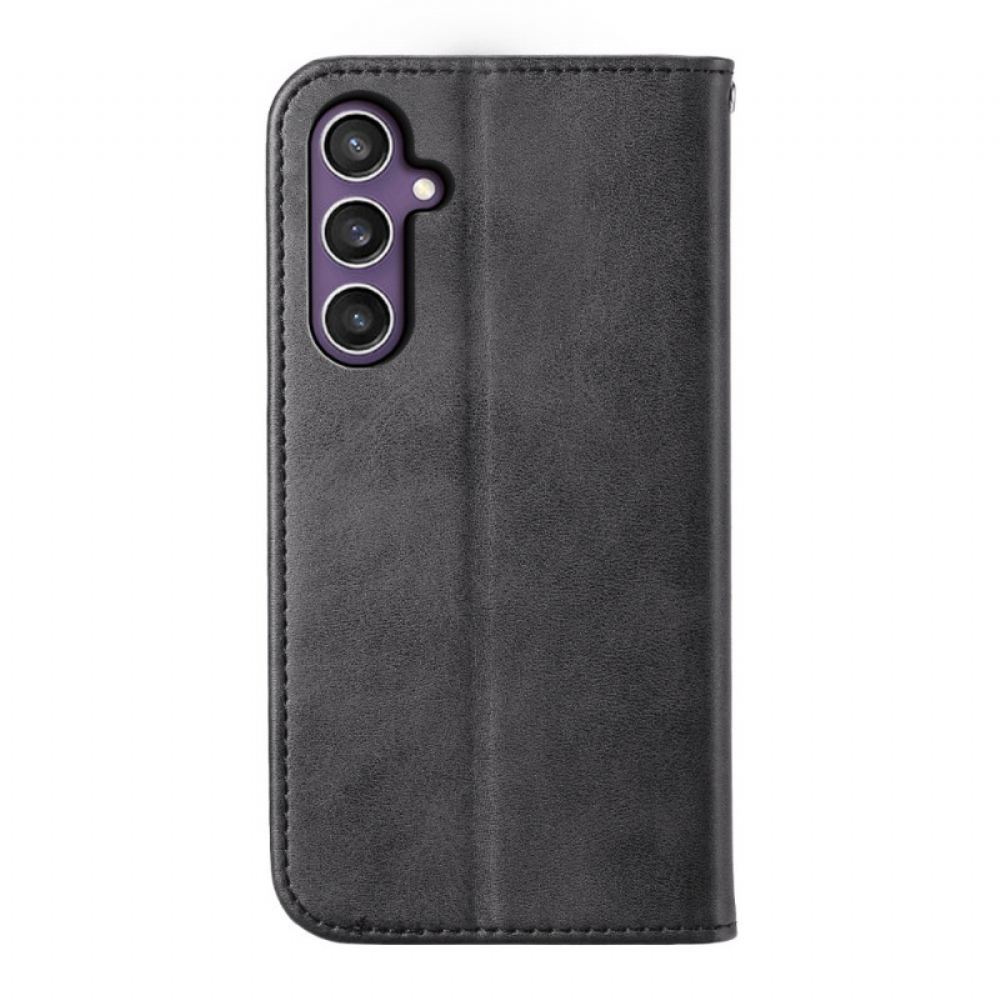 Kožené Pouzdro Folio Samsung Galaxy S25 5g Textura Telecí Kůže