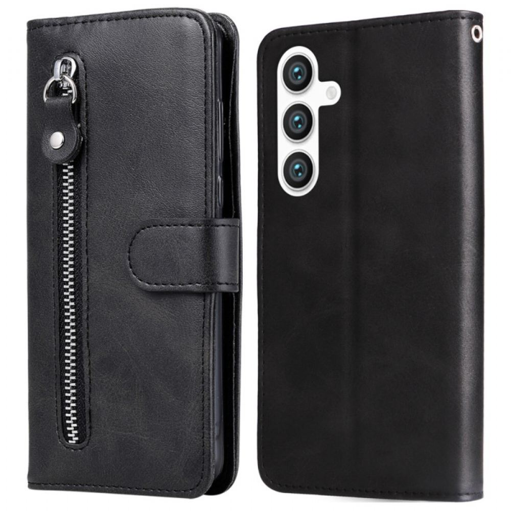 Kožený Kryt Samsung Galaxy S25 5g Peněženka Na Zip