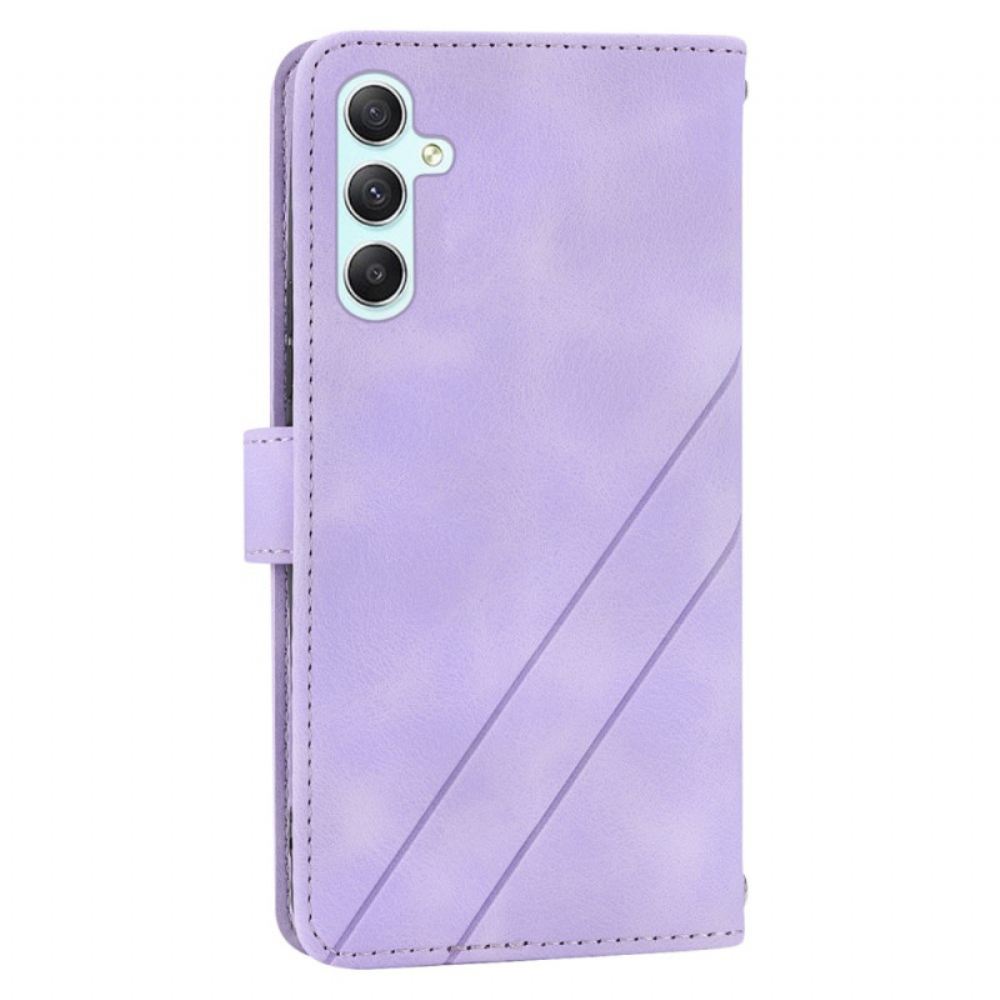 Kožený Kryt Samsung Galaxy S25 5g Pruhovaná Šňůrka