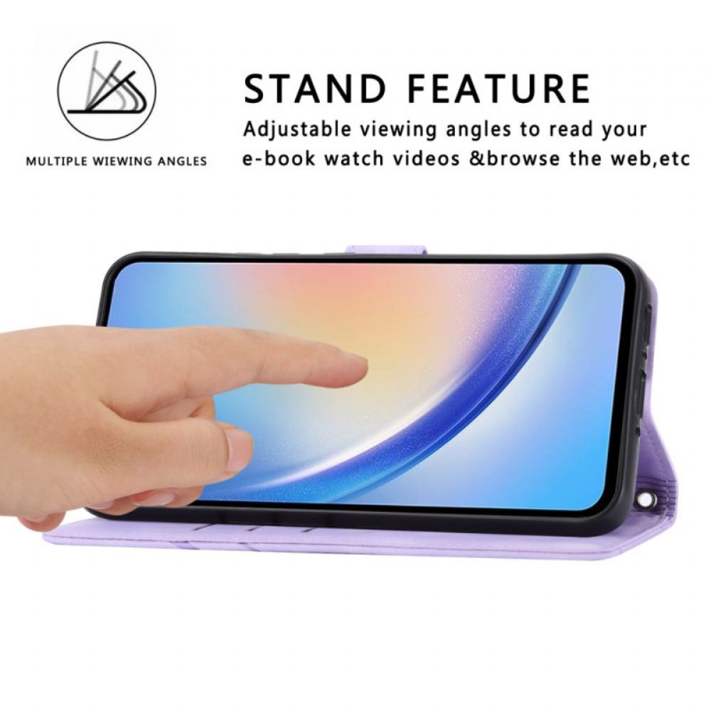 Kožený Kryt Samsung Galaxy S25 5g Pruhovaná Šňůrka