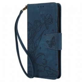 Kožený Kryt Samsung Galaxy S25 5g Semišový Květinový Vzor