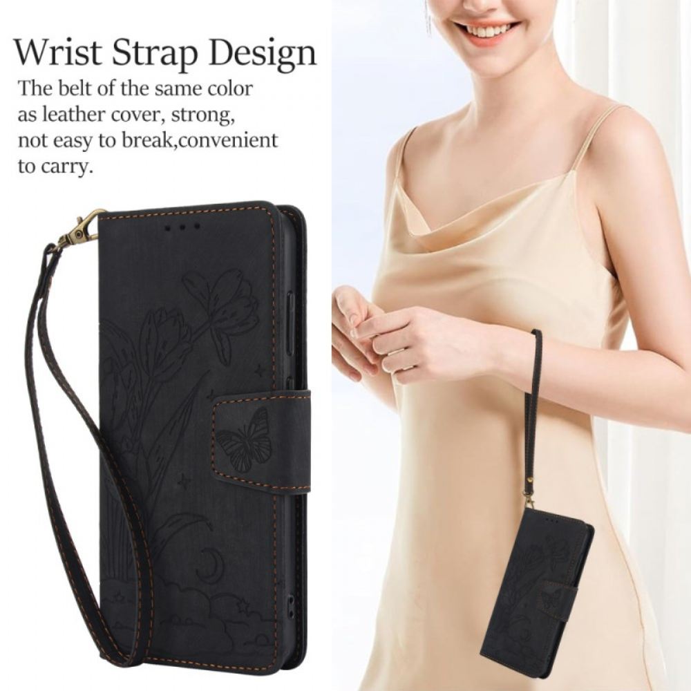 Kožený Kryt Samsung Galaxy S25 5g Semišový Květinový Vzor