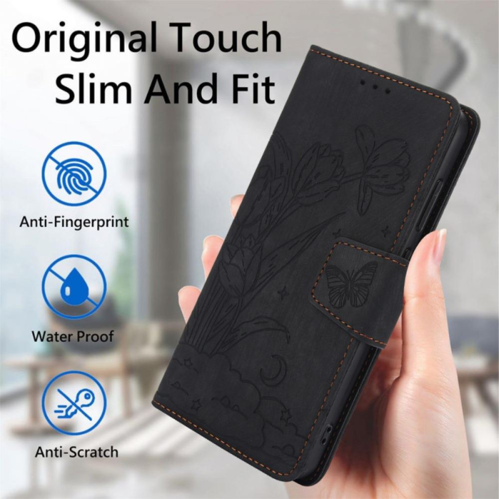 Kožený Kryt Samsung Galaxy S25 5g Semišový Květinový Vzor