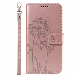 Kožený Kryt Samsung Galaxy S25 5g Řemínek S Pampeliškou