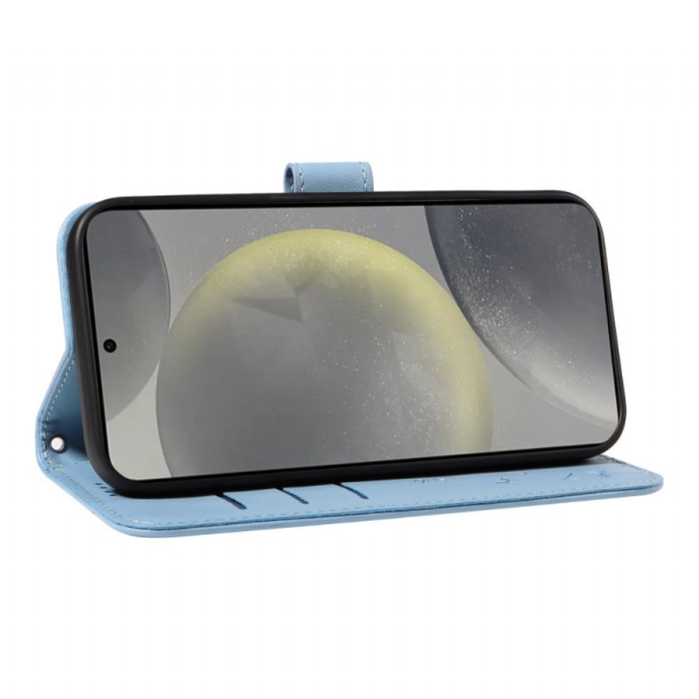 Kožený Kryt Samsung Galaxy S25 5g Řemínek S Pampeliškou