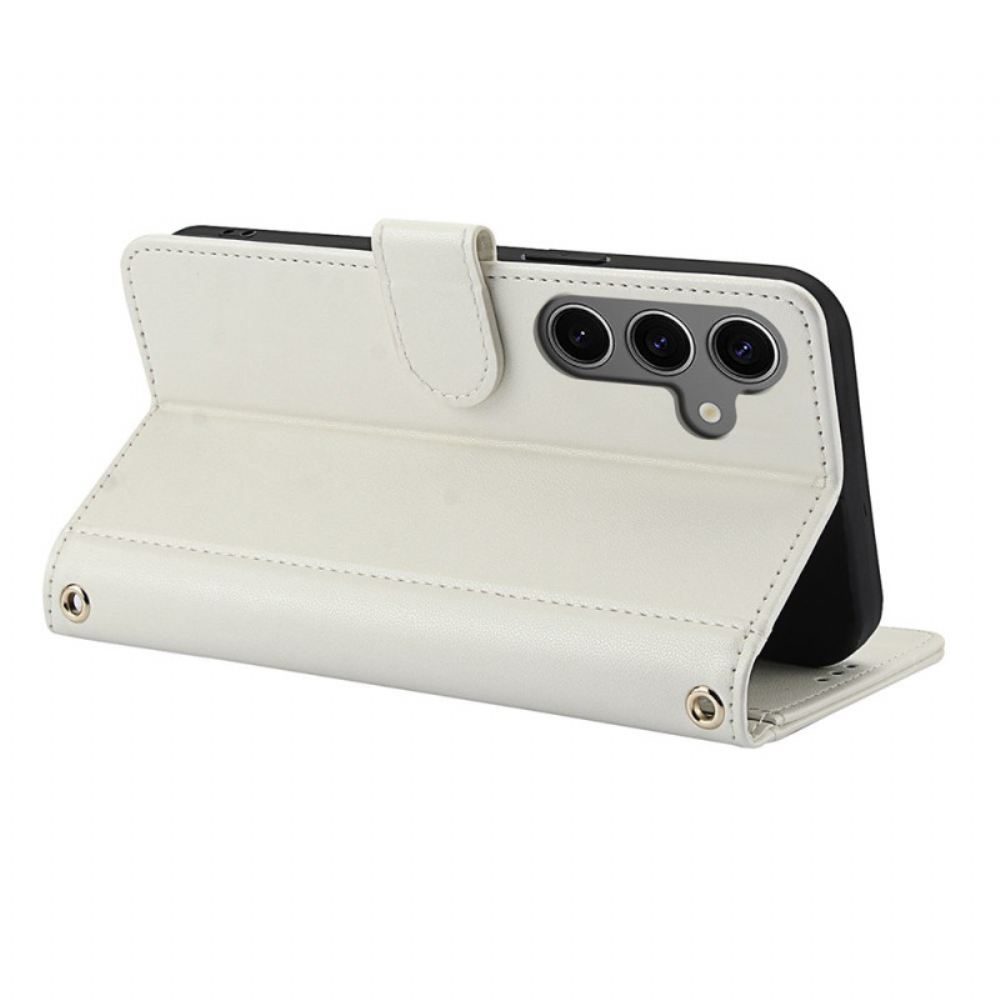 Kožený Kryt Samsung Galaxy S25 5g Šňůrka Na Krk