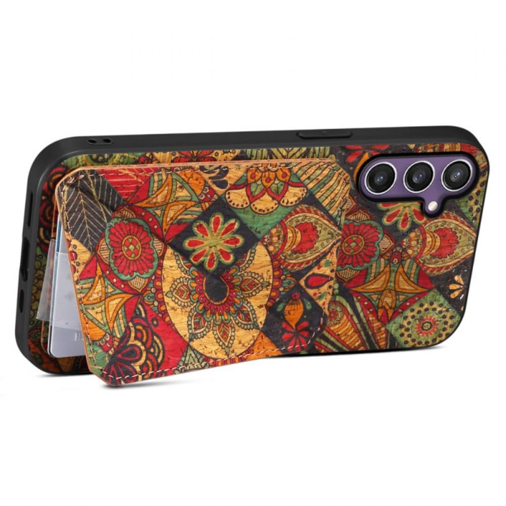 Kryt Na Samsung Galaxy S25 5g Květinový Držák Na Karty A Stojánek