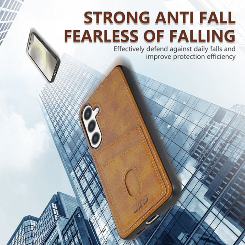 Kryt Samsung Galaxy S25 5g Kryty Na Mobil Pouzdro Na Karty Z Texturované Kůže