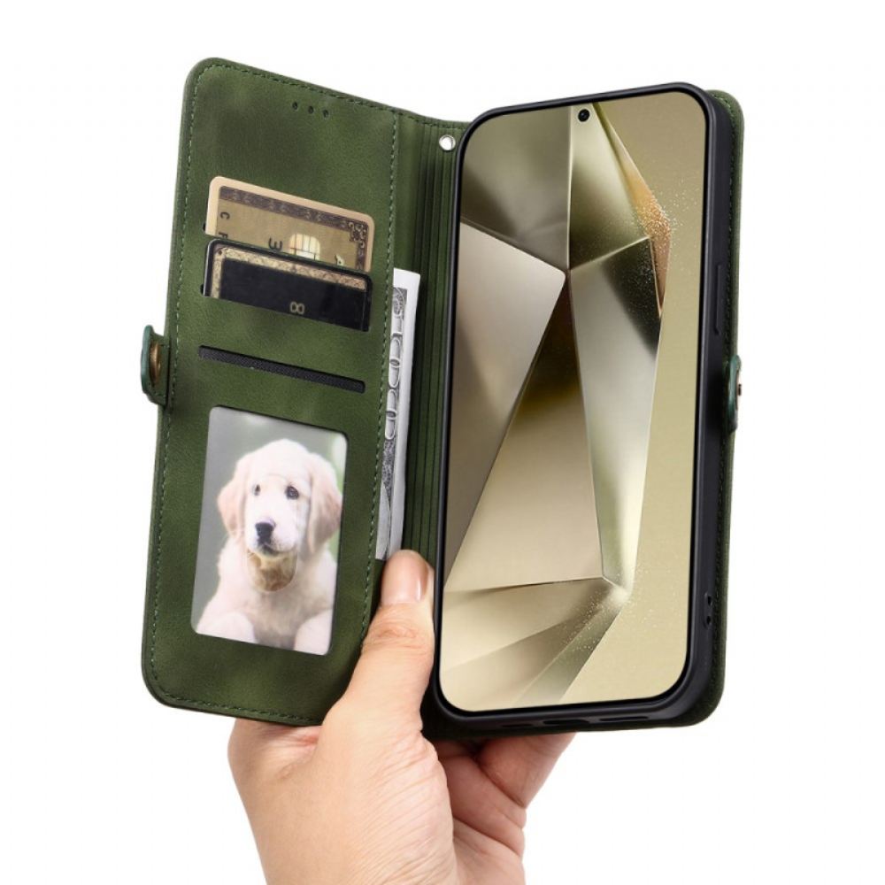 Peněženková Pouzdra Samsung Galaxy S25 5g Kryty Na Mobil Mandala S Semišovým Efektem