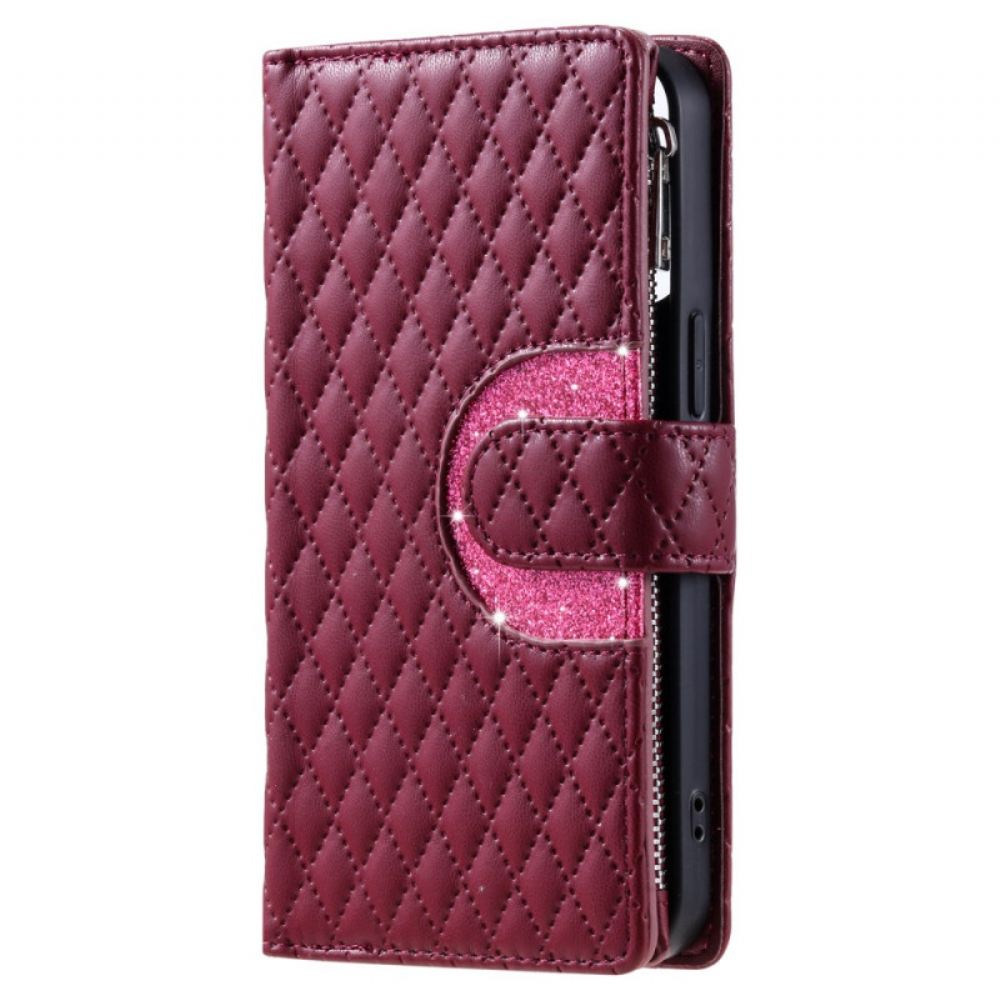 Peněženková Pouzdra Samsung Galaxy S25 5g Prošívaná Peněženka Na Zip