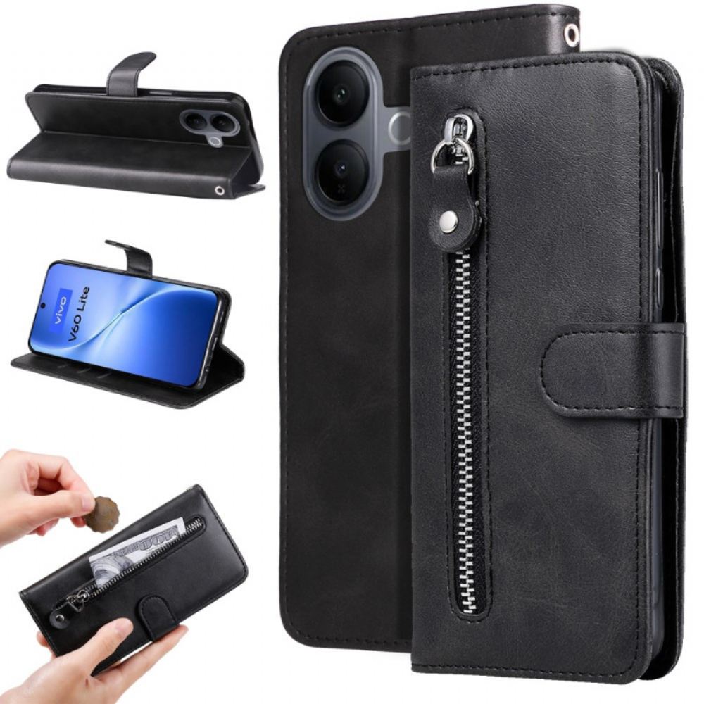 Kožený Kryt Vivo V60 Lite Kapsa Na Zip