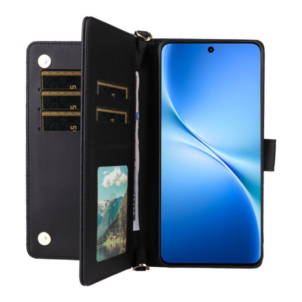 Kožený Kryt Vivo V60 Lite Prošívané S Popruhy