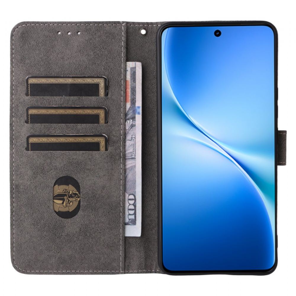 Kožený Kryt Vivo V60 Lite Semišový Efekt S Popruhem