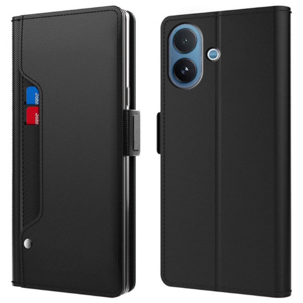 Kožený Kryt Vivo V60 Lite Zrcátko A Držák Na Karty