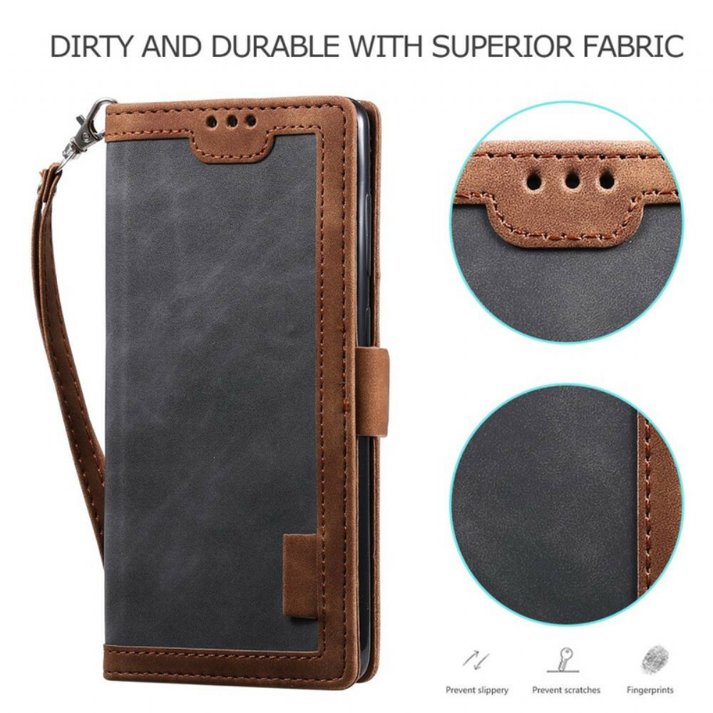 Flipové Pouzdro Na Xiaomi Mi 10T / 10T Pro Dvoubarevné Zesílené Okraje Umělou Kůží
