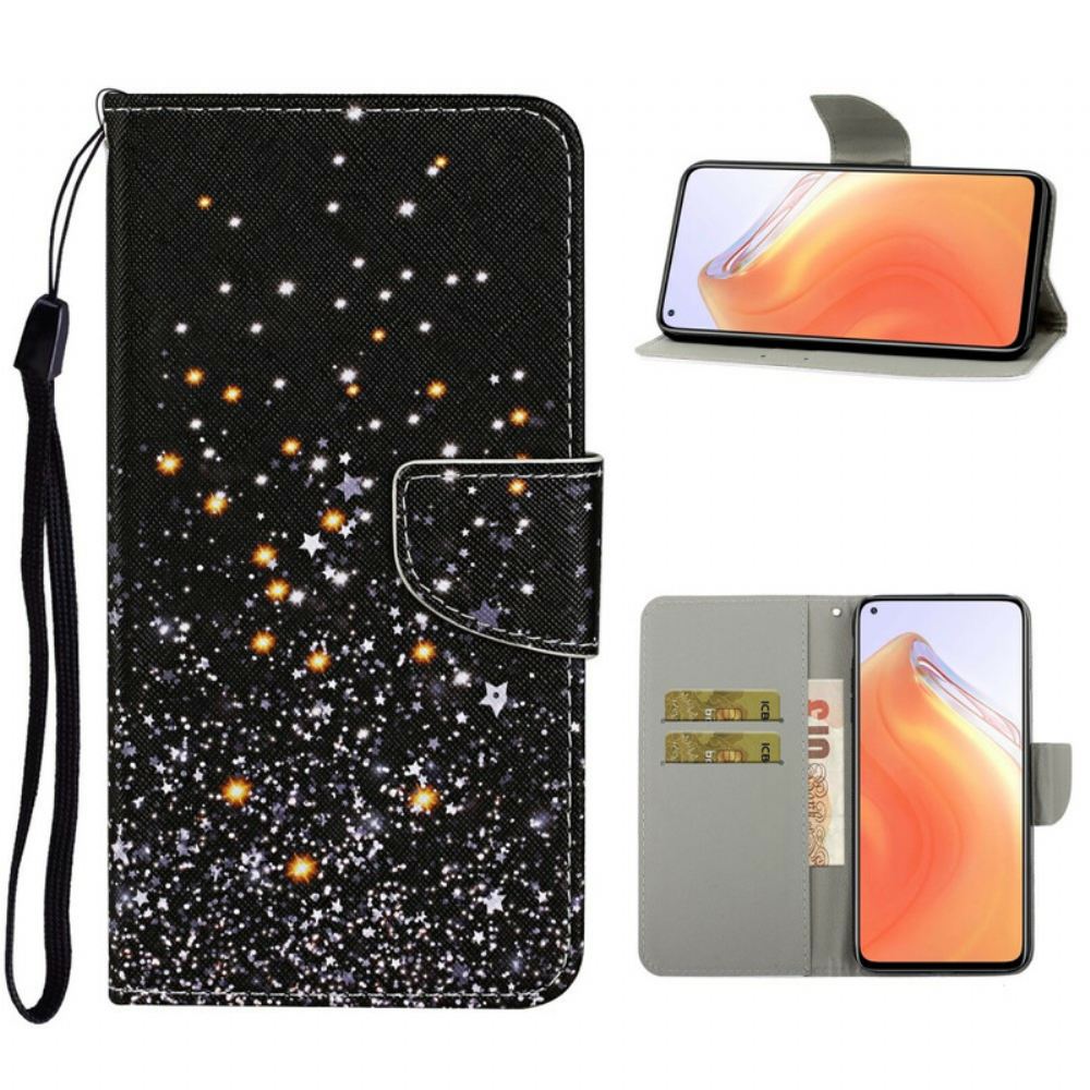 Flipové Pouzdro Na Xiaomi Mi 10T / 10T Pro Hvězdy A Flitry Se Šňůrkou