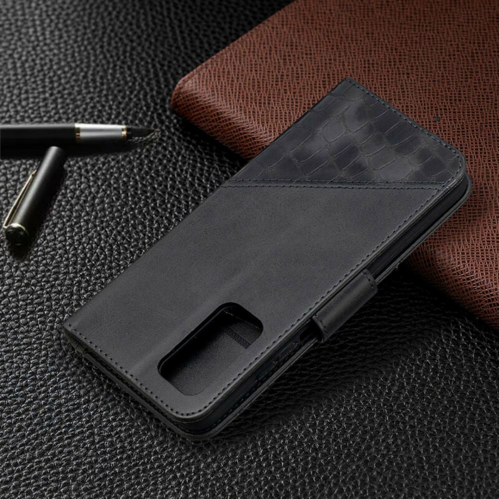 Flipové Pouzdro Na Xiaomi Mi 10T / 10T Pro Klasický Efekt Krokodýlí Kůže