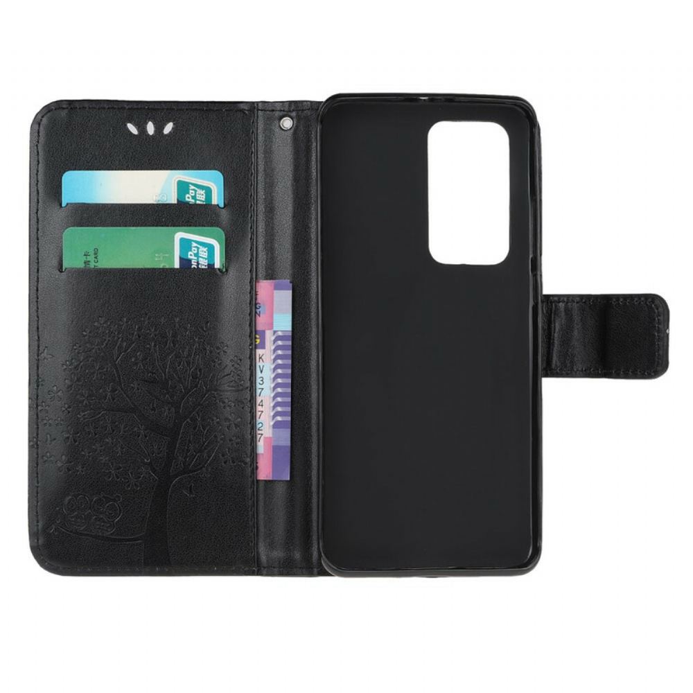 Flipové Pouzdro Na Xiaomi Mi 10T / 10T Pro Na Lana Strom A Sovy