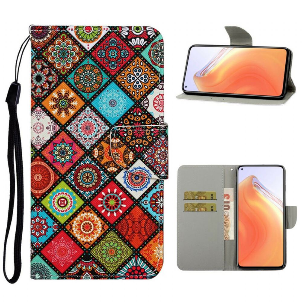 Flipové Pouzdro Na Xiaomi Mi 10T / 10T Pro Patchworkové Mandaly Se Šňůrkou