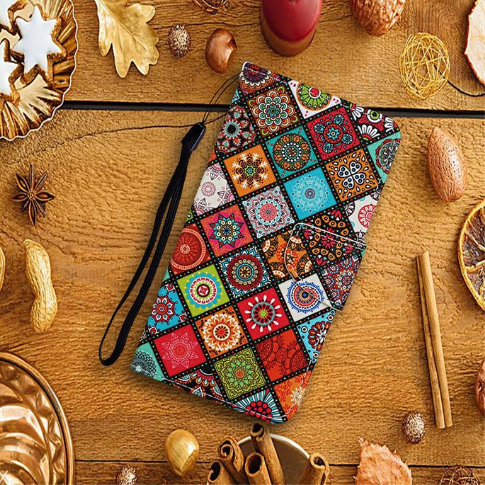 Flipové Pouzdro Na Xiaomi Mi 10T / 10T Pro Patchworkové Mandaly Se Šňůrkou