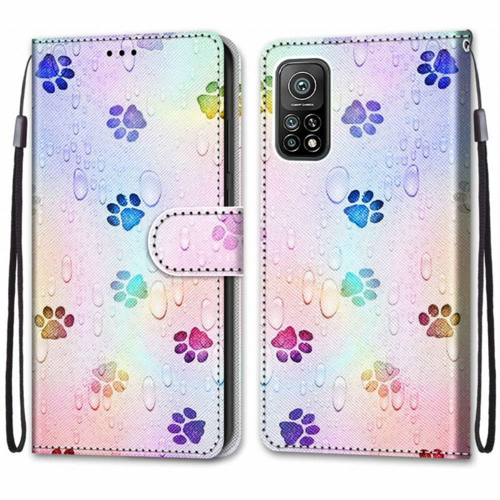 Flipové Pouzdro Na Xiaomi Mi 10T / 10T Pro Stopy V Dešti