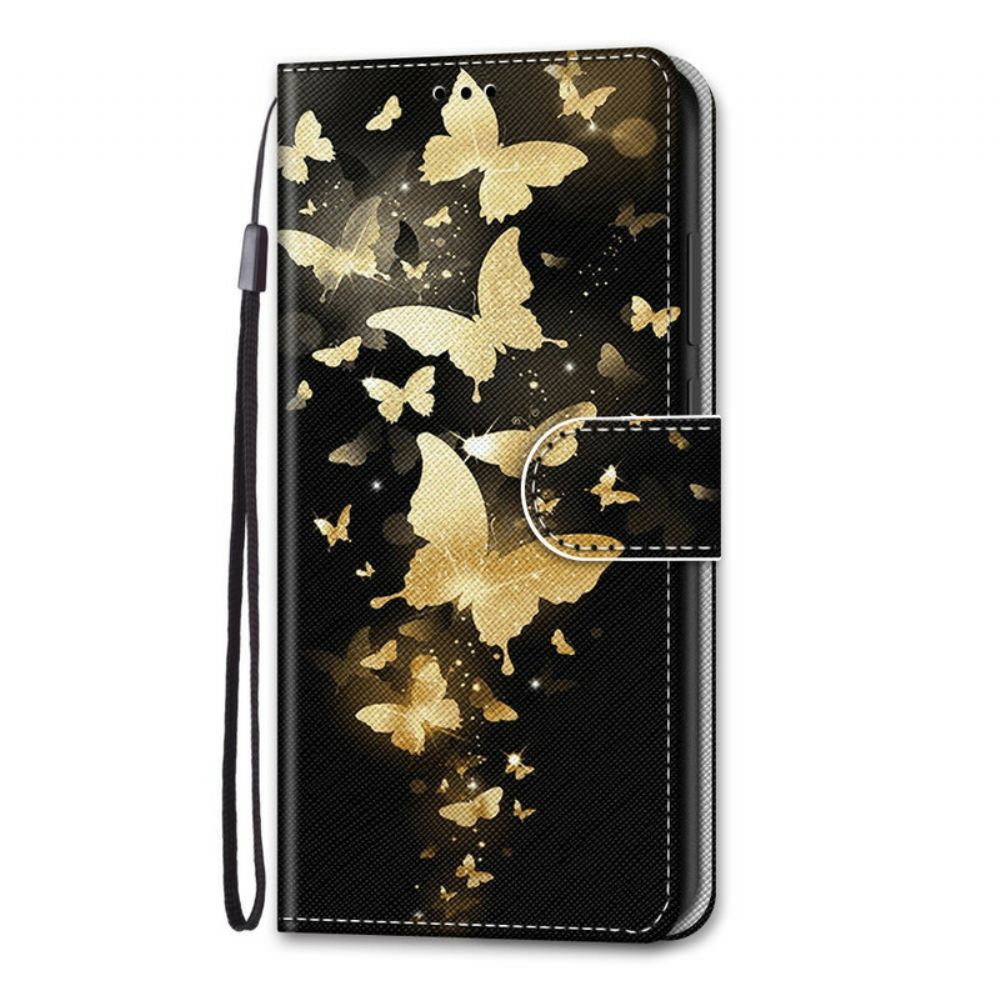 Flipové Pouzdro Na Xiaomi Mi 10T / 10T Pro Zlatí Motýli