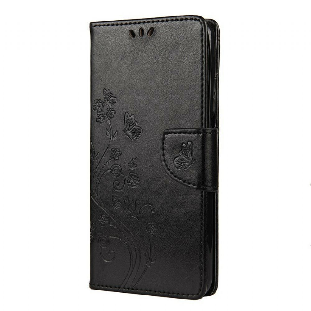 Kožené Pouzdro Na Xiaomi Mi 10T / 10T Pro Asijští Motýli A Květiny
