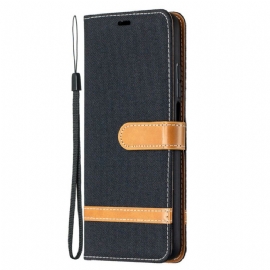 Kožené Pouzdro Na Xiaomi Mi 10T / 10T Pro Na Lana Pásek S Látkovým A Koženým Efektem