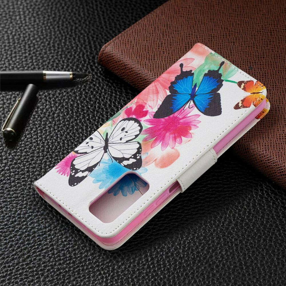 Kožené Pouzdro Na Xiaomi Mi 10T / 10T Pro Malovaní Motýli