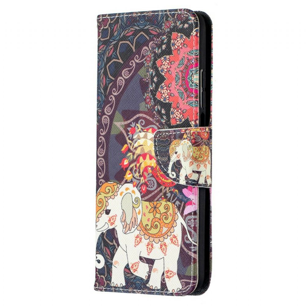 Kožené Pouzdro Na Xiaomi Mi 10T / 10T Pro Sloni Indičtí