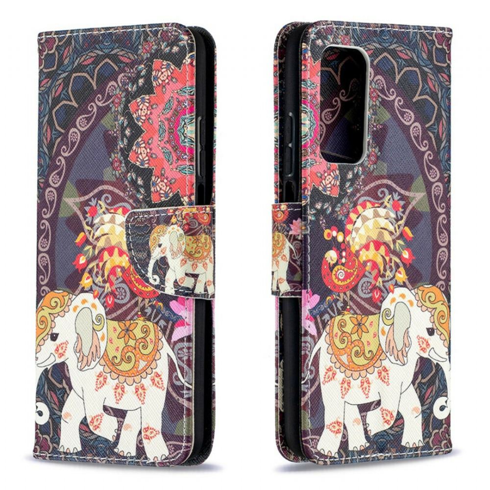 Kožené Pouzdro Na Xiaomi Mi 10T / 10T Pro Sloni Indičtí