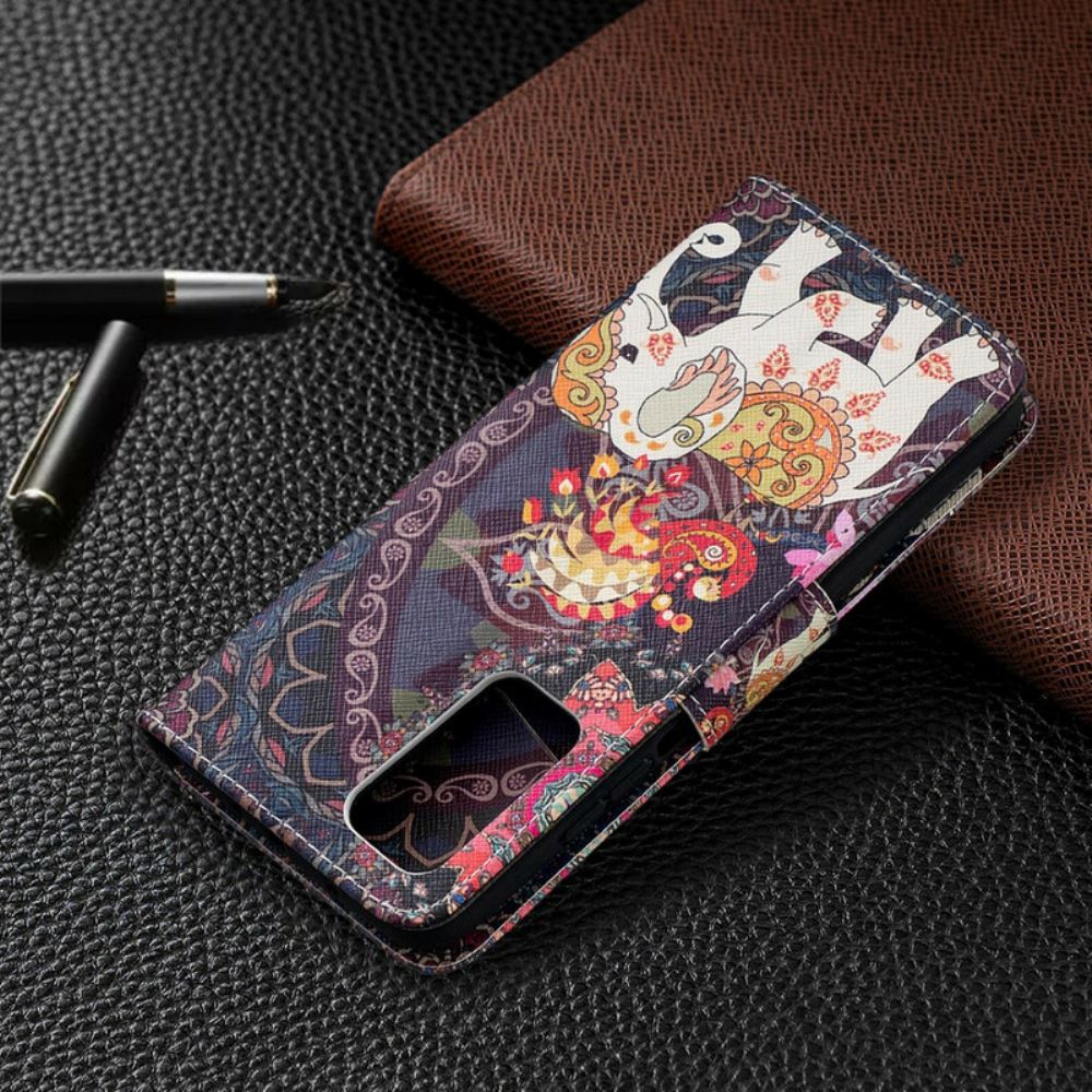 Kožené Pouzdro Na Xiaomi Mi 10T / 10T Pro Sloni Indičtí