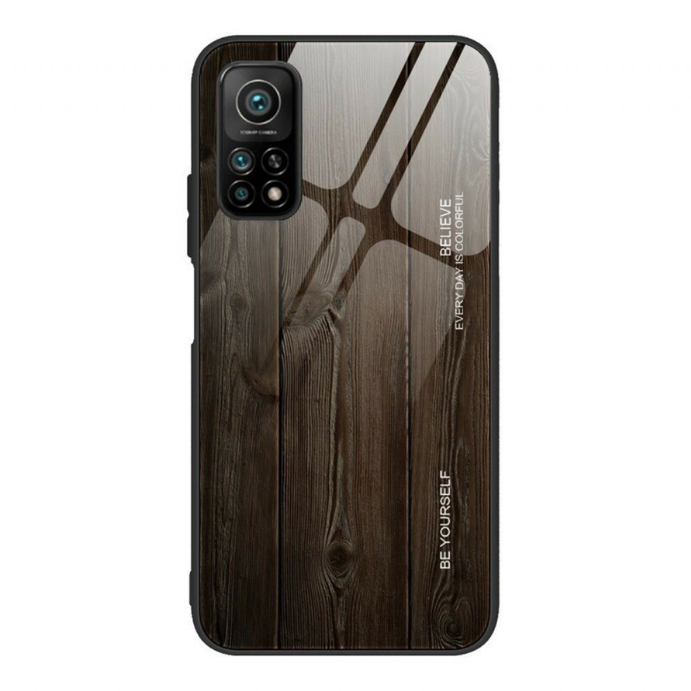 Kryt Na Xiaomi Mi 10T / 10T Pro Tvrzené Sklo V Dřevěném Provedení