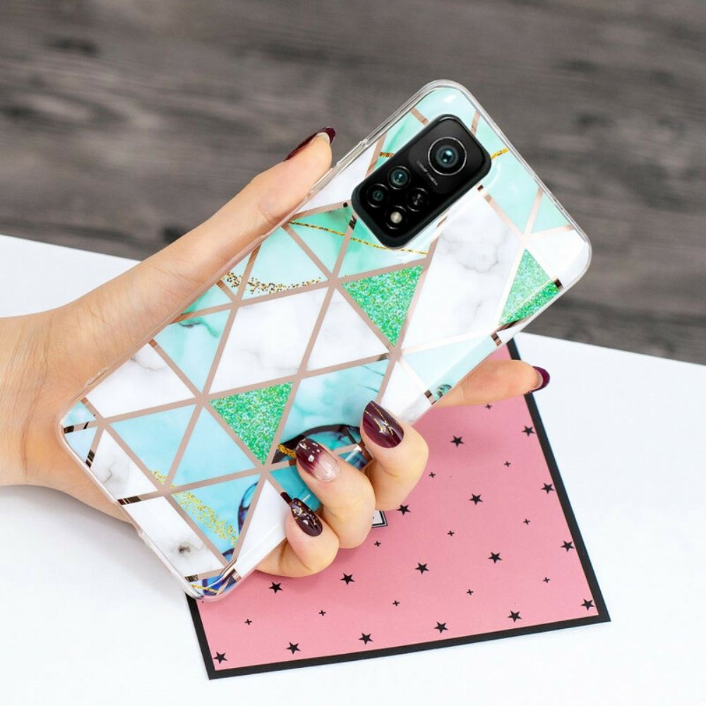 Kryty Na Mobil Na Xiaomi Mi 10T / 10T Pro Barevný Geometrický Mramor 2