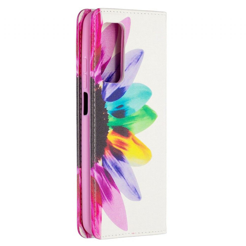 Kryty Na Mobil Na Xiaomi Mi 10T / 10T Pro Flipové Pouzdro Květina Akvarelu