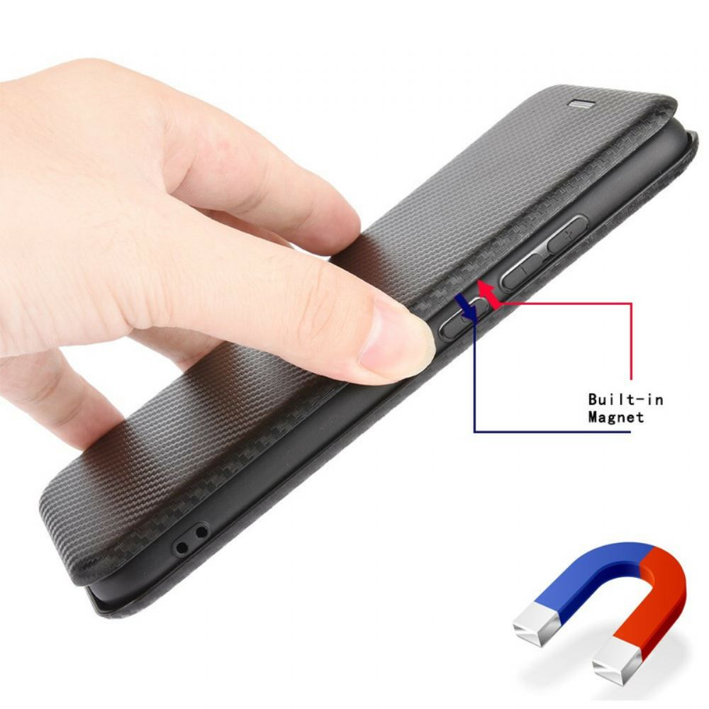 Kryty Na Mobil Na Xiaomi Mi 10T / 10T Pro Flipové Pouzdro Uhlíkové Vlákno S Opěrným Kroužkem